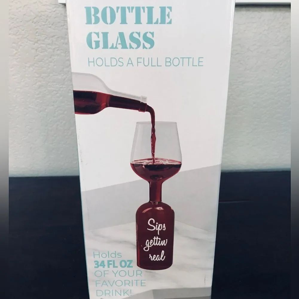 Wine Bottle Glass Novelty Gift Sips Gettin Real
